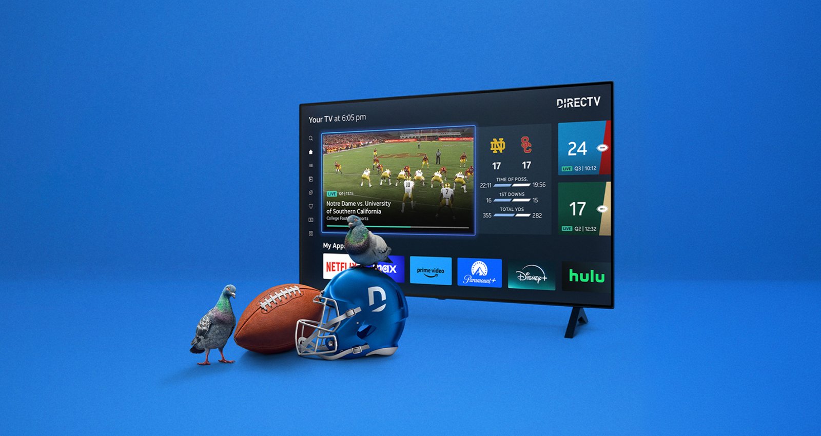 DIRECTV streaming shown across television and mobile devices