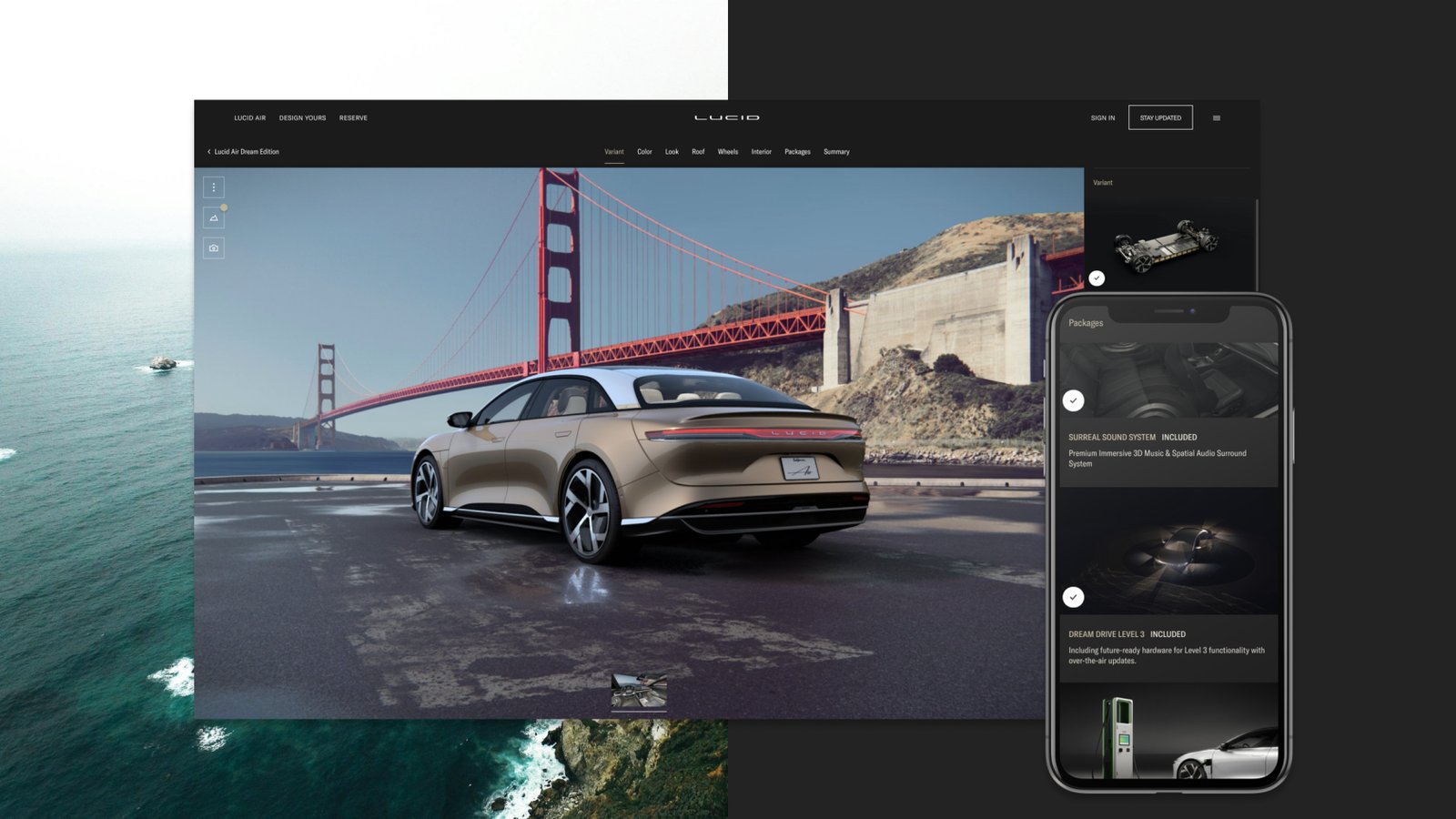 Lucid Air campaign artwork in production