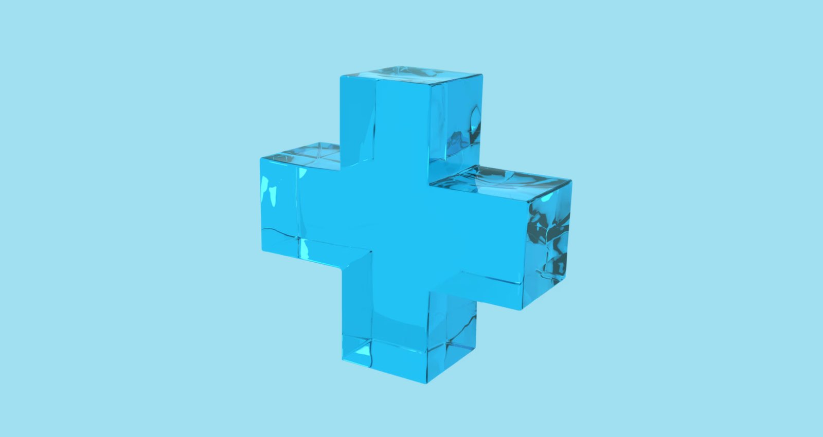 A translucent blue UNC Health cross
